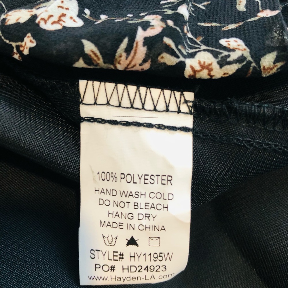 Hayden Pleated Black Floral Printed Short Sleeve Midi Dress. NWT! Sz 2X - Picture 9 of 11